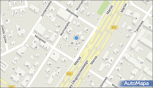 Warszawa, Marsa, 11, mapa Warszawy