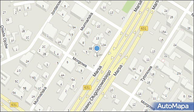 Warszawa, Marsa, 9, mapa Warszawy