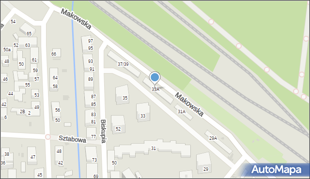 Warszawa, Makowska, 33A, mapa Warszawy