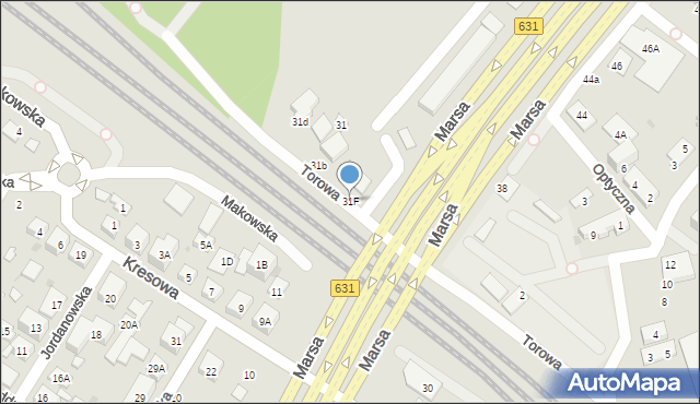 Warszawa, Marsa, 31F, mapa Warszawy