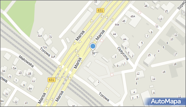 Warszawa, Marsa, 38, mapa Warszawy