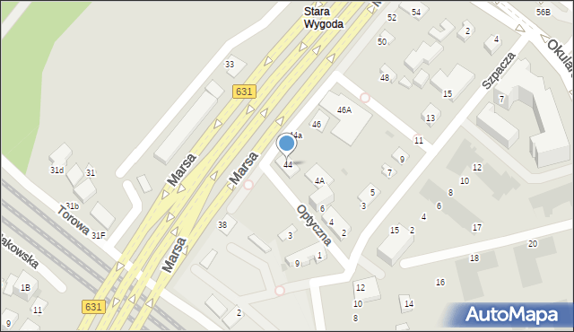 Warszawa, Marsa, 44, mapa Warszawy