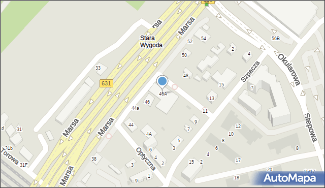 Warszawa, Marsa, 46A, mapa Warszawy
