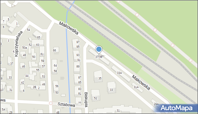 Warszawa, Makowska, 37/39, mapa Warszawy