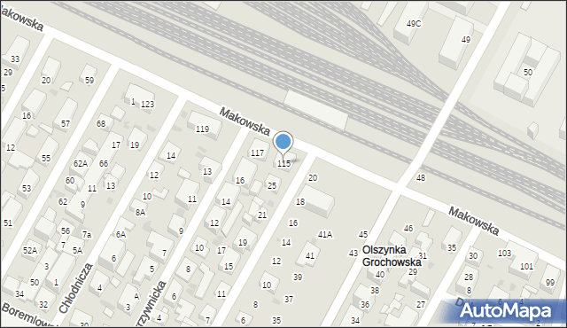 Warszawa, Makowska, 115, mapa Warszawy