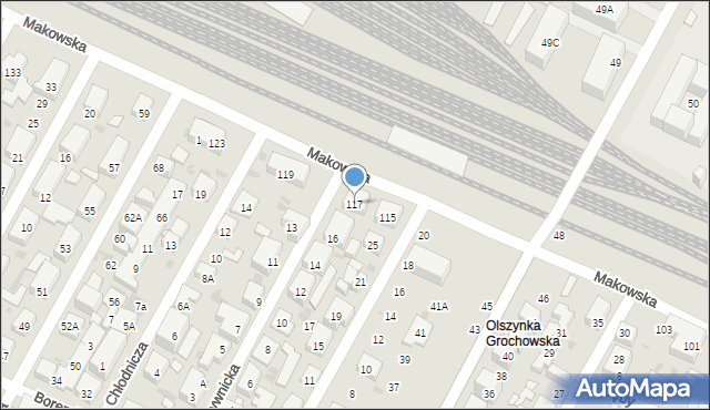 Warszawa, Makowska, 117, mapa Warszawy