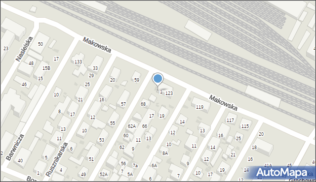 Warszawa, Makowska, 125A, mapa Warszawy