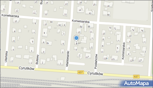 Warszawa, Markietanki, 6, mapa Warszawy