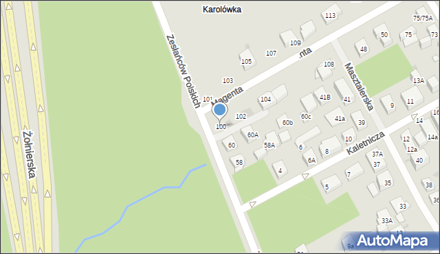 Warszawa, Magenta, 100, mapa Warszawy