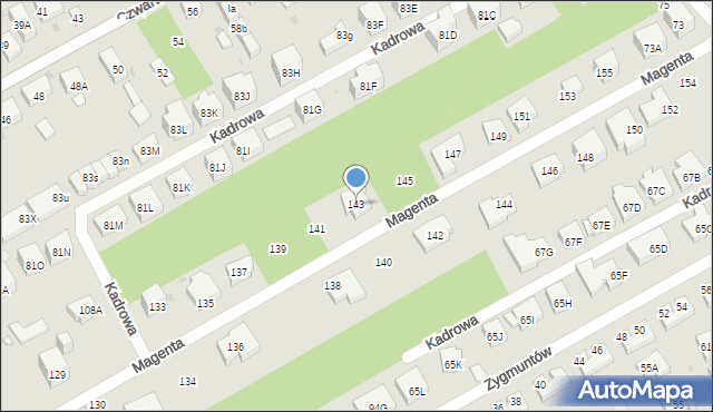 Warszawa, Magenta, 143, mapa Warszawy