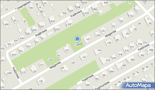 Warszawa, Magenta, 145, mapa Warszawy