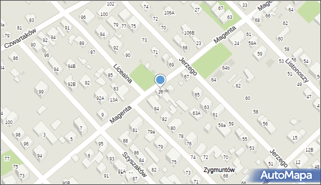 Warszawa, Magenta, 16, mapa Warszawy