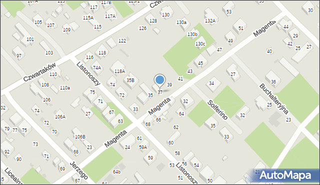 Warszawa, Magenta, 37, mapa Warszawy