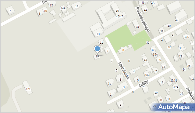 Warszawa, Madziarów, 9A, mapa Warszawy