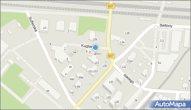 Warszawa, Marsa, 107, mapa Warszawy