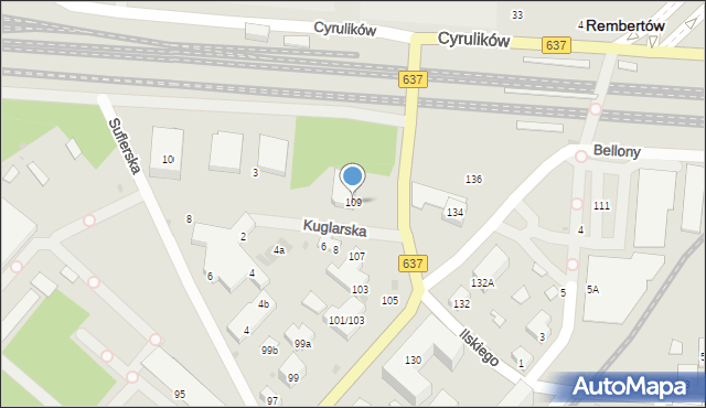 Warszawa, Marsa, 109, mapa Warszawy