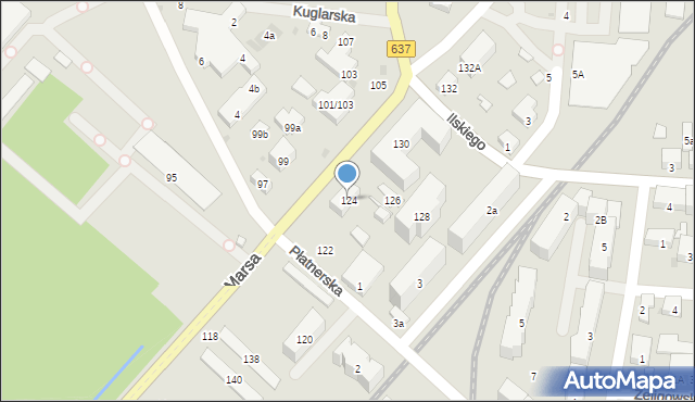 Warszawa, Marsa, 124, mapa Warszawy