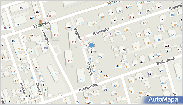 Warszawa, Magnolii, 8, mapa Warszawy