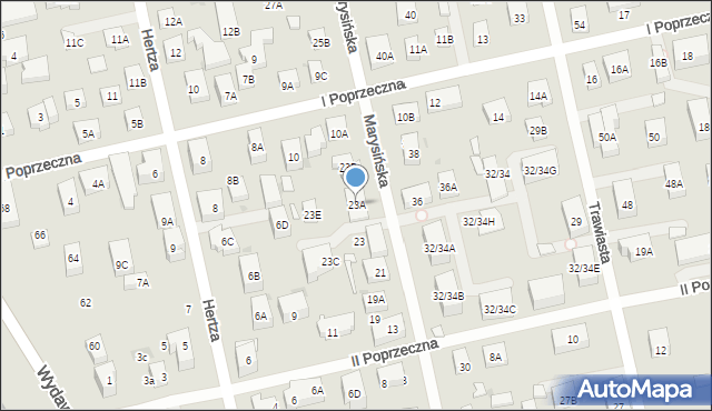 Warszawa, Marysińska, 23A, mapa Warszawy