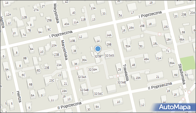 Warszawa, Marysińska, 32/34, mapa Warszawy