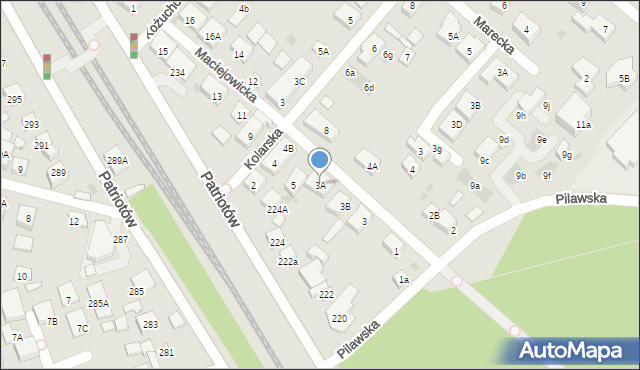 Warszawa, Maciejowicka, 3A, mapa Warszawy