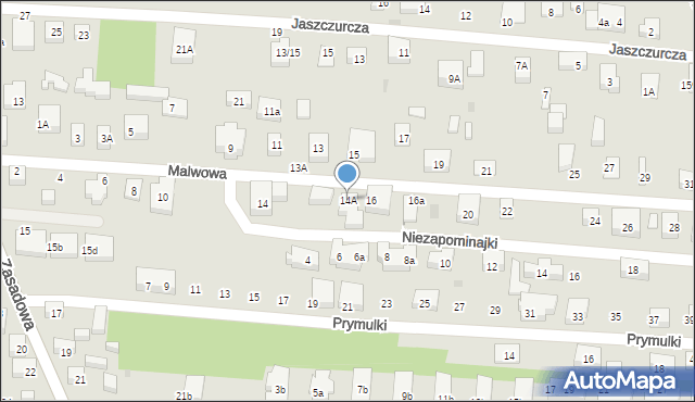 Warszawa, Malwowa, 14b, mapa Warszawy