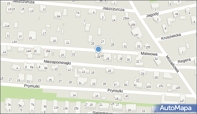 Warszawa, Malwowa, 24, mapa Warszawy