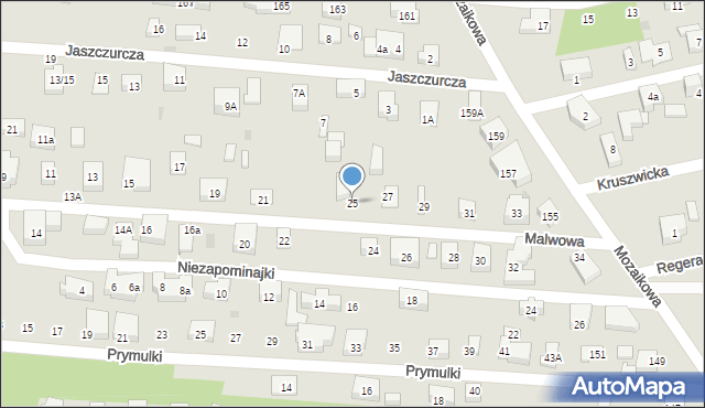 Warszawa, Malwowa, 25, mapa Warszawy