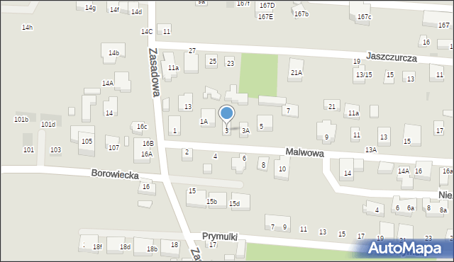 Warszawa, Malwowa, 3, mapa Warszawy