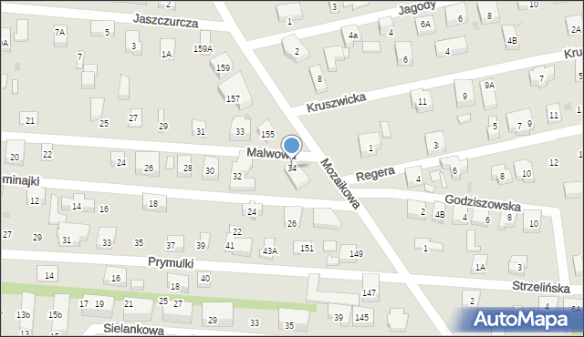 Warszawa, Malwowa, 34, mapa Warszawy