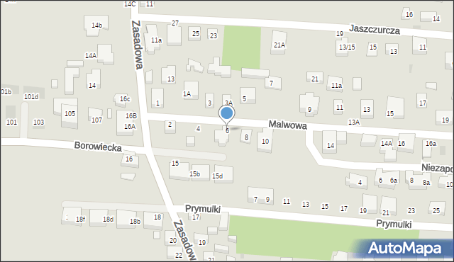 Warszawa, Malwowa, 6, mapa Warszawy