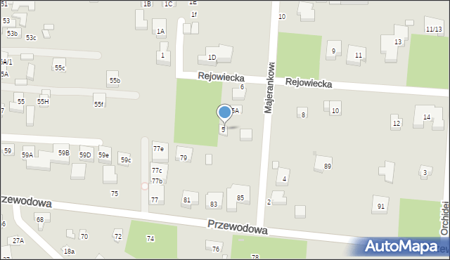 Warszawa, Majerankowa, 5b, mapa Warszawy