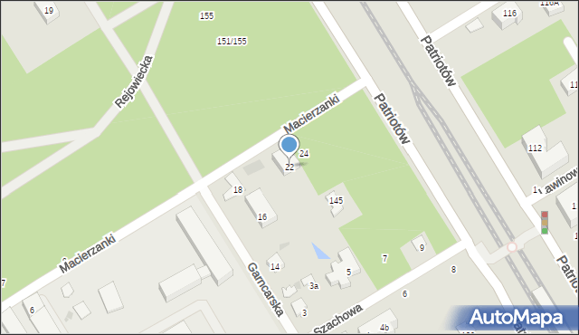 Warszawa, Macierzanki, 22, mapa Warszawy