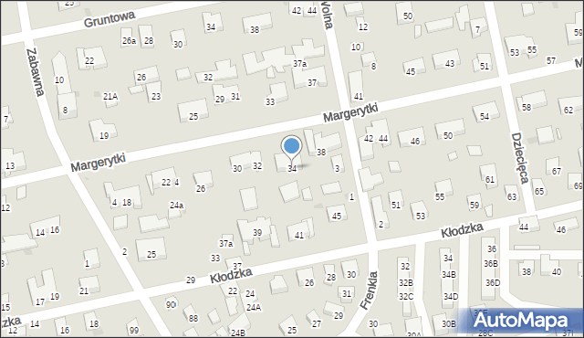 Warszawa, Margerytki, 34, mapa Warszawy