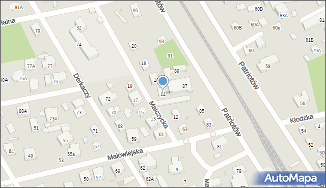 Warszawa, Malczycka, 14, mapa Warszawy