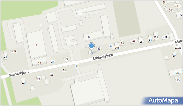 Warszawa, Małowiejska, 33, mapa Warszawy