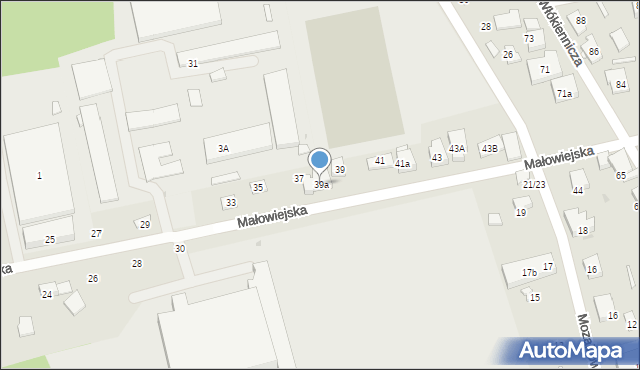 Warszawa, Małowiejska, 39a, mapa Warszawy