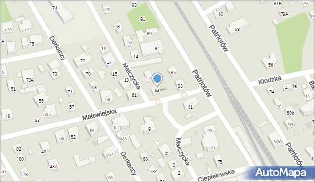 Warszawa, Małowiejska, 63, mapa Warszawy