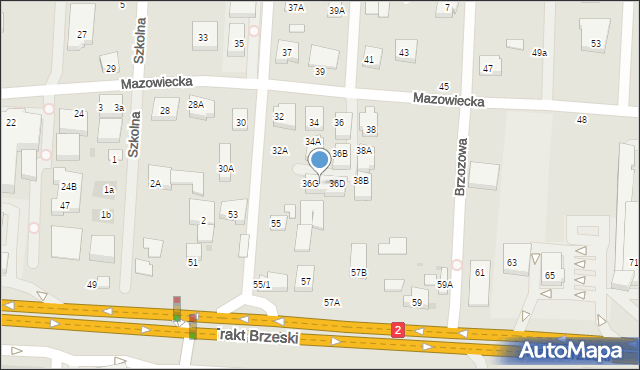 Warszawa, Mazowiecka, 36F, mapa Warszawy