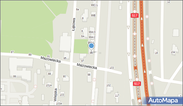Warszawa, Mazowiecka, 99, mapa Warszawy