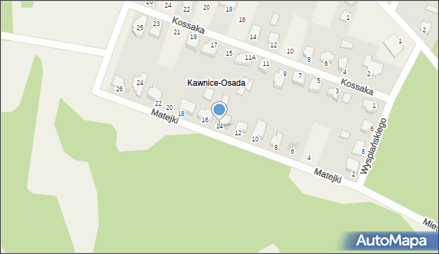 Węglew, Matejki Jana, 14, mapa Węglew