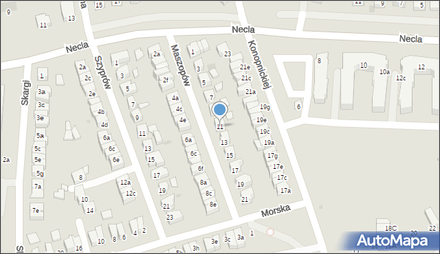 Wejherowo, Maszopów, 11, mapa Wejherowo