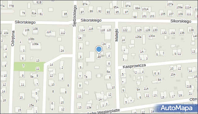 Wejherowo, Matejki Jana, 4A, mapa Wejherowo