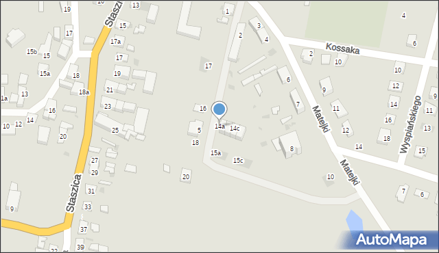 Wiązów, Matejki Jana, 14a, mapa Wiązów