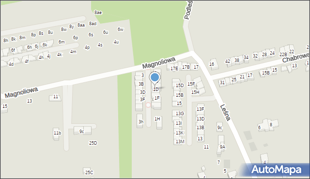 Wieliczka, Magnoliowa, 1D, mapa Wieliczka