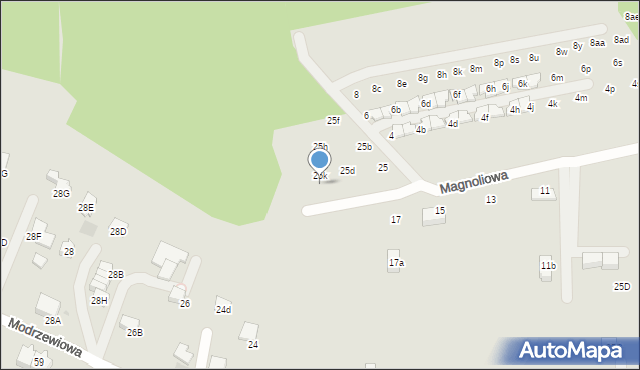 Wieliczka, Magnoliowa, 25l, mapa Wieliczka