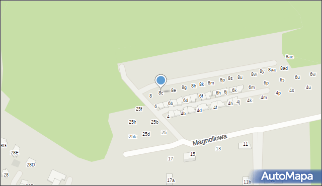 Wieliczka, Magnoliowa, 8c, mapa Wieliczka