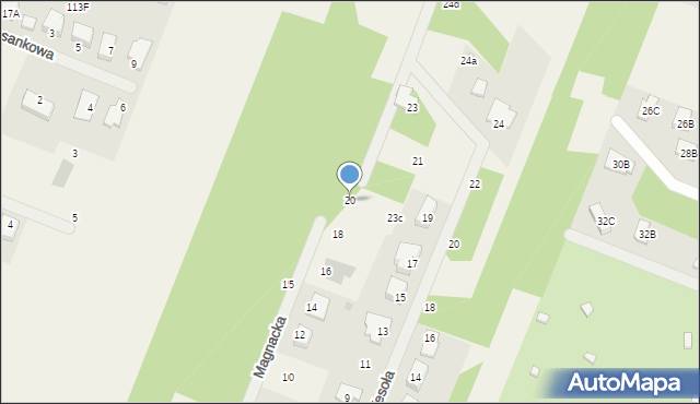 Wieliszew, Magnacka, 20, mapa Wieliszew