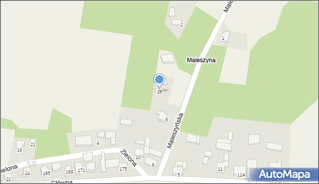 Wierbka, Maleszyńska, 16, mapa Wierbka