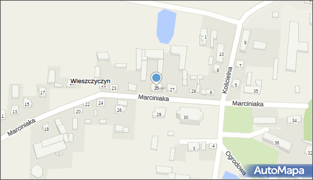 Wieszczyczyn, Marciniaka, ks., 25a, mapa Wieszczyczyn